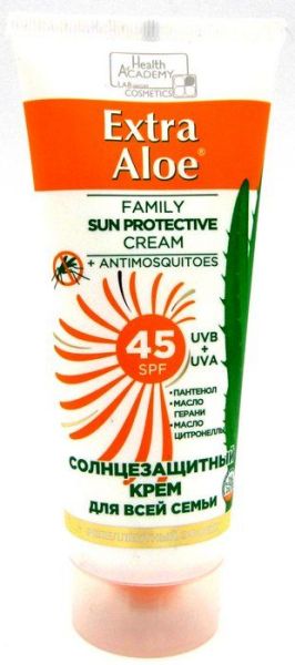 Вилсен солнцезащитный крем SPF45 для всей семьи Extra Aloe 100мл фотография
